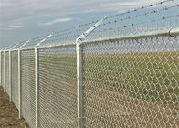Hot Dipped Galvanized Security Chain Link Fencing 4FT 5FT With Barbed Razor Wire