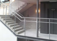 SS316 Staircase Balustrade Cable Mesh Diamond Shape Customized Panel Size