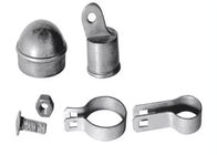 Metal Chain Link Fence Fittings 2-3/8&quot; Corner Post Kit Galvanized Finish Easy Install