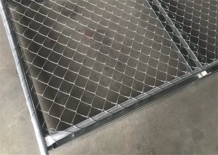 6ftx12ft Galvanized Chain Link Mesh Fence Panel Temporary With Base Stand