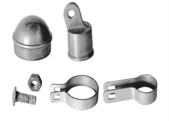 Metal Chain Link Fence Fittings 2-3/8" Corner Post Kit Galvanized Finish Easy Install