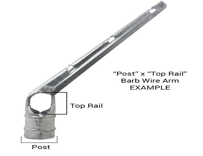 2 3/8" X 1 5/8" Barbed Wire Extension Arm 45 Degree For Chain Link Fence