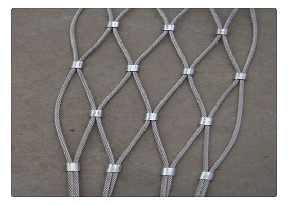 Stainless Steel Ferrule Wire Rope Mesh Netting For Animal Enclosure