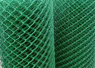 Diamond Shape Green Coated Chain Link Fence 50mm To 70mm Opening Size