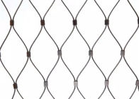 316 Stainless Steel Wire Rope Mesh , Diamond Shape Ferrule Rope Mesh