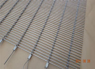 Rod Woven Decorative Metal Mesh , Building Decorative Wire Mesh Cladding