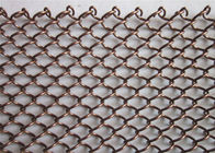 Colorful Decorative Metal Mesh Coil Drapery , Chain Link Wire Mesh Curtain