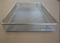 Rectangular Sterilized Stainless Steel Mesh Basket Smooth Surface With Handles
