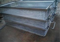 Rectangular Sterilized Stainless Steel Mesh Basket Smooth Surface With Handles