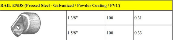 1-3/8&quot; Inch Chain Link Fence Top Rail End With Black Powder Coated