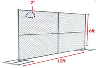 Chain Link Temporary Security Fencing Fabric Hot Dip Galvanized 6 Feet X 12 Feet
