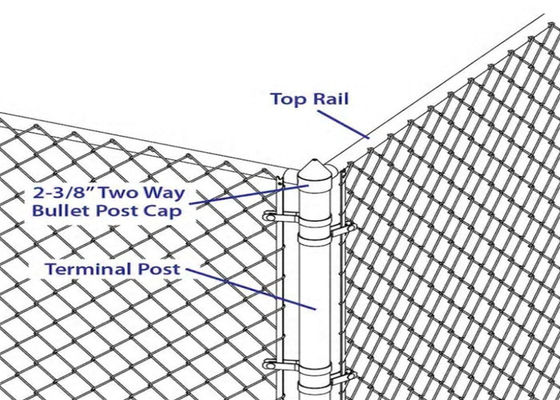 Polished Silver Aluminum Chain Link Fence Bullet Caps 2.56''X3.74'' Easy Install