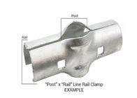 Chain Link 2&quot; [1 7/8&quot; OD] x 2&quot; [1 7/8&quot; OD] Line Rail Clamp - Boulevard Clamp (Galvanized Pressed Steel)