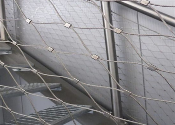 2.0MM Staircase Infill Balustrade Safety Netting Exterior / Interior Decorative Cable Mesh