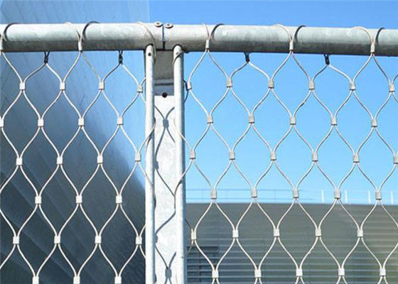 70x120 Anti Corrosive Flexible PVDF Stainless Steel Wire Rope Mesh Fence