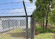 Hot Dip Galvanized Chain Link Fence 8 Ft Tall Top With Barbed Wire