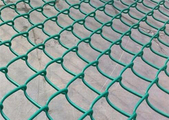 Pvc Coated Galvanized Chain Link Fence Netting 2 Inches Green Color diamond Hole