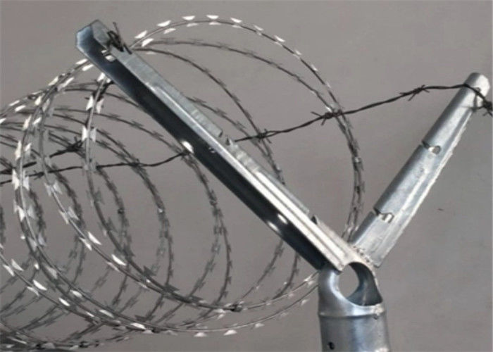 2-1/2''O.D Post 1-5/8'' Barbed Wire Extension Arm For Chain Link Fence Rail Top Use