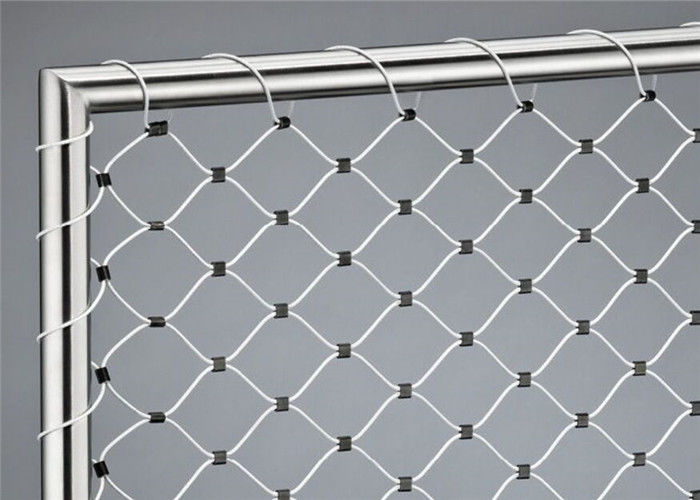Durable Stainless Steel Wire Rope Mesh Net , 1.2mm To 3.2mm X Tend Cable Mesh