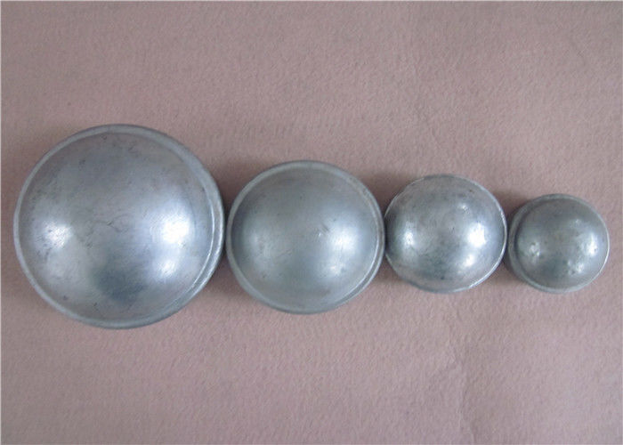 Silver Color Steel Chain Link Fence Post Caps , Polished Dome Post Cap