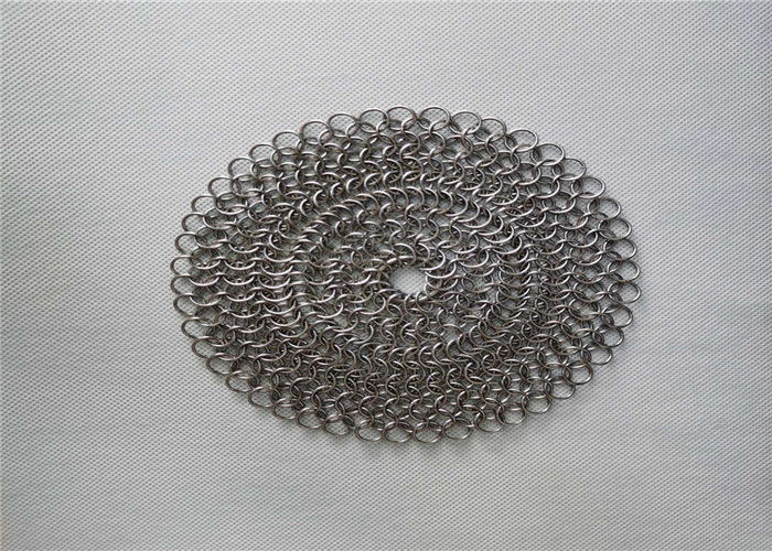 6''X6'' Round BBQ Stainless Steel Chainmail Scrubber
