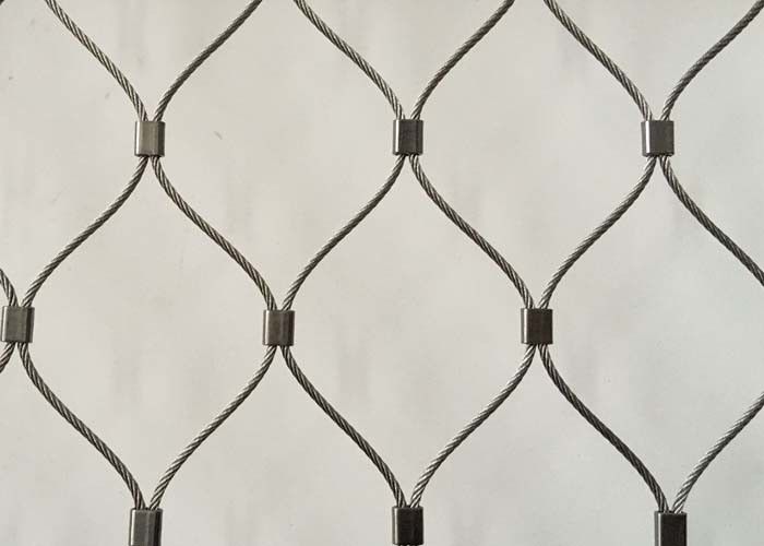 3 Mm Ferruled Stainless Steel Wire Rope Mesh Fall Protection Nets 100*100mm