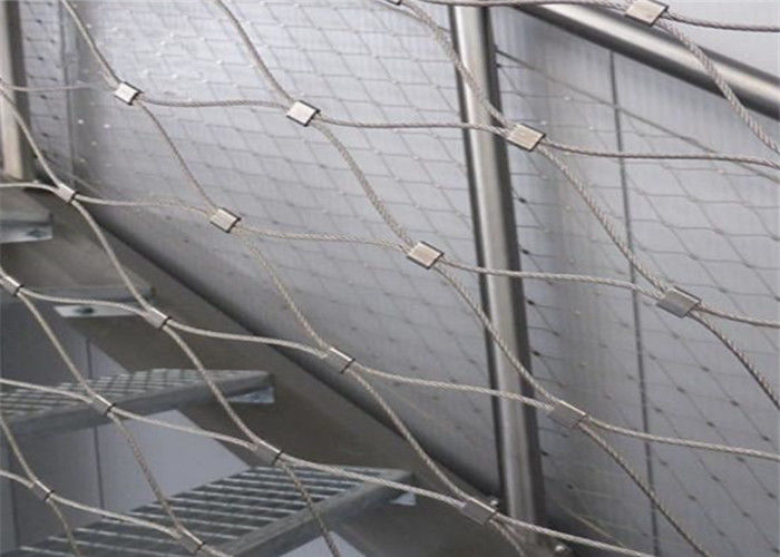 2.0MM Staircase Infill Balustrade Safety Netting Exterior / Interior Decorative Cable Mesh
