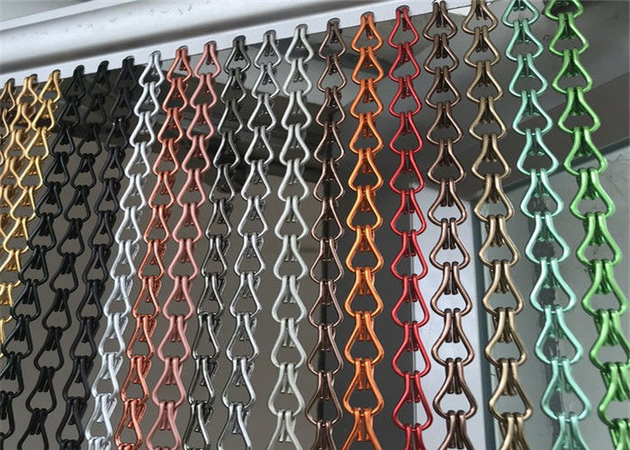 Golden Color Customized 9mm Hole Chain Link Fly Screen Decorative Metal Mesh