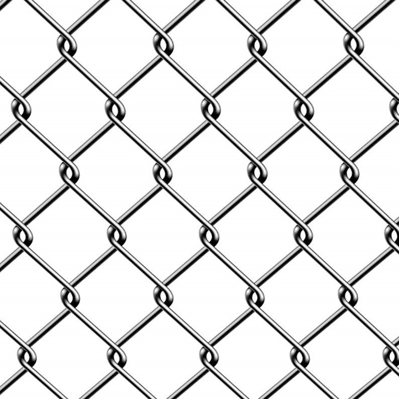 Diamond Pattern Chain Link Black Vinyl Fence Zig Zag Shape Wire Mesh 6 Gauge