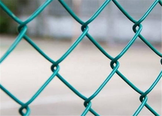 Green 6'X10' Vinyl Coated Chain Link Fabric Fencing Mesh For Residential